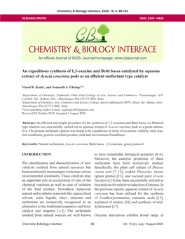 Chemistry & Biology Interface
