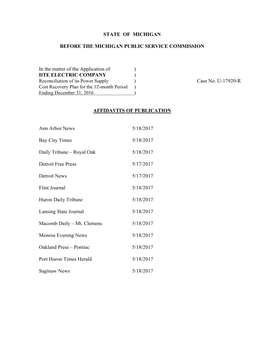 Filed in This Case Shall Be Submittedelectronically Through Companies Like Yours,” Sny- the Commission’S E-Dockets Websiteat: Michigan.Gov/Mpscedockets