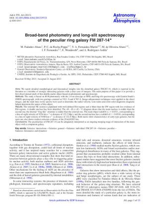 Broad-Band Photometry and Long-Slit Spectroscopy of the Peculiar Ring Galaxy FM 287-14