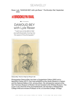 DAWOUD BEY with Lyle Rexer.” the Brooklyn Rail