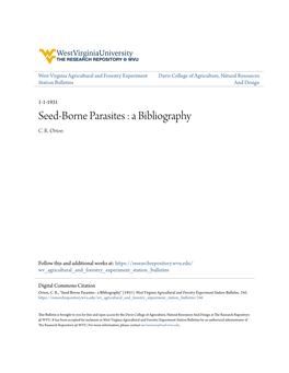 Seed-Borne Parasites : a Bibliography C