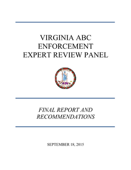 Virginia Abc Enforcement Expert Review Panel