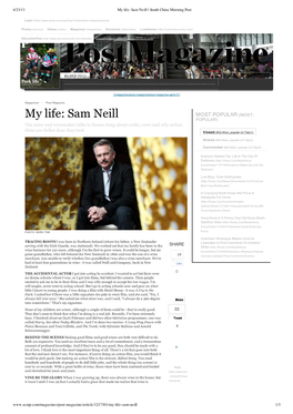My Life: Sam Neill | South China Morning Post