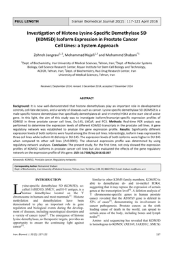 Investigation of Histone Lysine-Specific Demethylase 5D