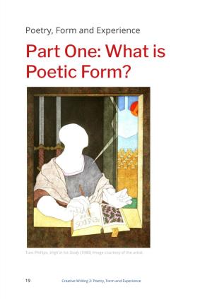 Poetry, Form and Experience Part One: What Is Poetic Form?