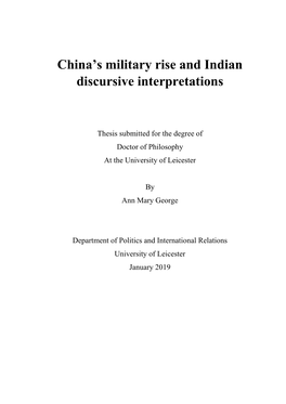 China's Military Rise and Indian Discursive Interpretations