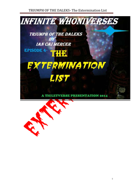 TRIUMPH of the DALEKS- the Extermination List