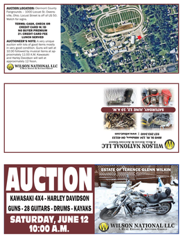 Saturday, June 12 10:00 A.M. Sat., June 12 Auction 10:00 A.M