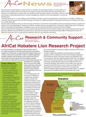Africat Hobatere Lion Research Project
