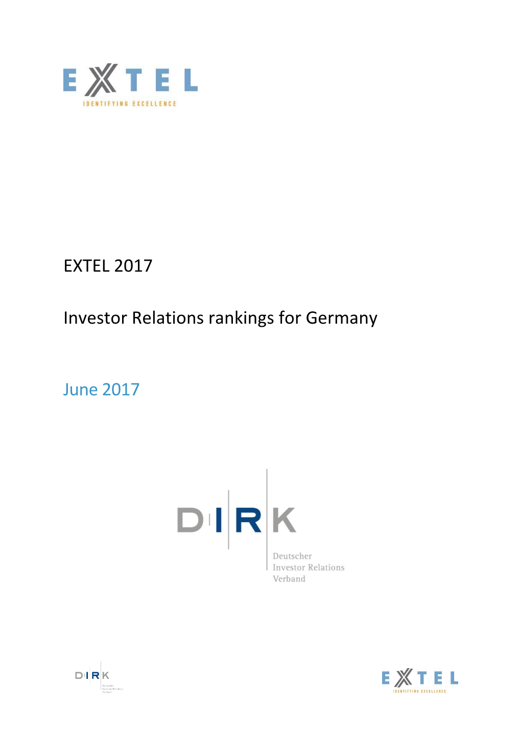 EXTEL 2017 Investor Relations Rankings for Germany
