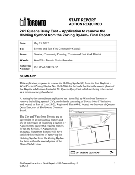STAFF REPORT ACTION REQUIRED 261 Queens Quay East