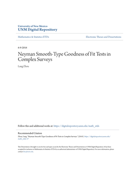 Neyman Smooth-Type Goodness of Fit Tests in Complex Surveys Lang Zhou