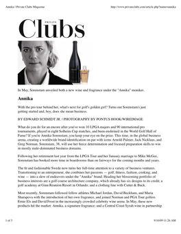 Annika | Private Clubs Magazine