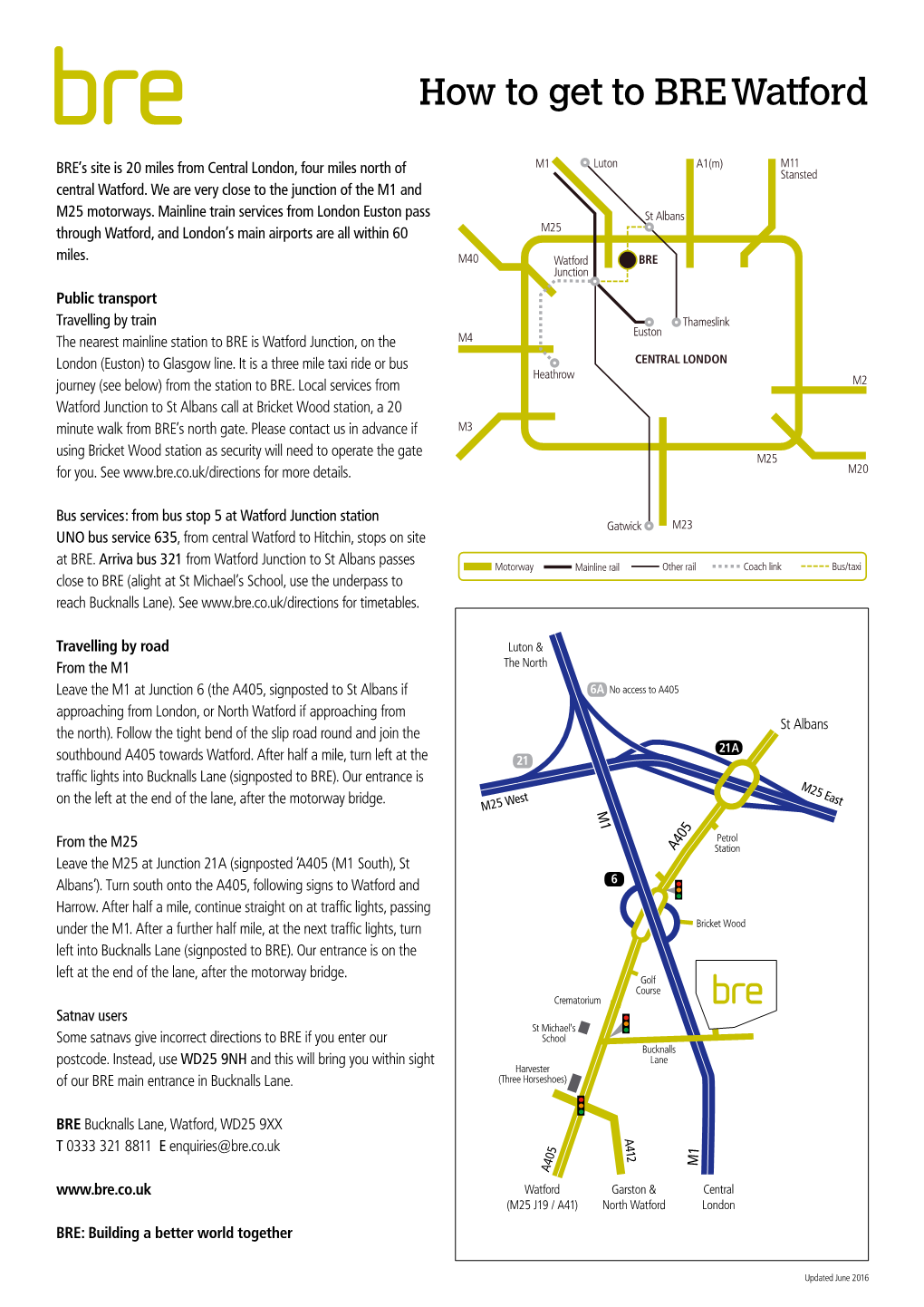 How to Get to BRE Watford