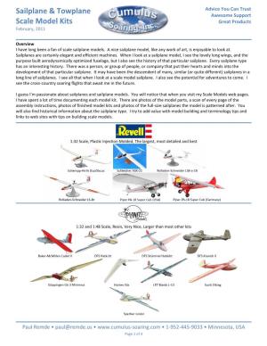 Sailplane & Towplane Scale Model Kits