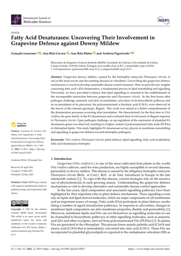 Fatty Acid Desaturases: Uncovering Their Involvement in Grapevine Defence Against Downy Mildew