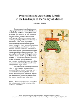 Processions and Aztec State Rituals in the Landscape of the Valley of Mexico