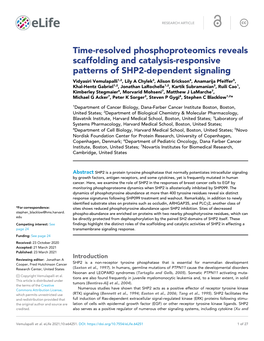 Time-Resolved Phosphoproteomics Reveals Scaffolding and Catalysis