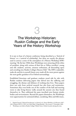 Ruskin College and the Early Years of the History Workshop