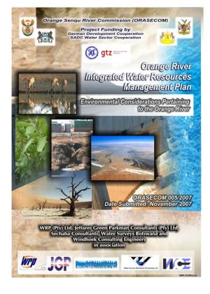 Environmental Considerations Pertaining to the Orange River