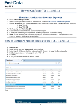 How to Configure TLS 1.1 and 1.2