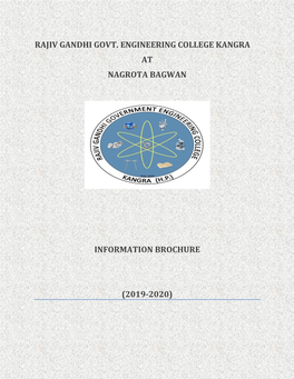 Rajiv Gandhi Govt. Engineering College Kangra at Nagrota Bagwan Information Brochure (2019-2020)