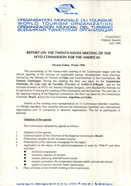 Report on the Twenty-Ninth Meeting of the Wto Commission for the Americas