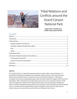 Tribal Relations and Conflicts Around the Grand Canyon National Park
