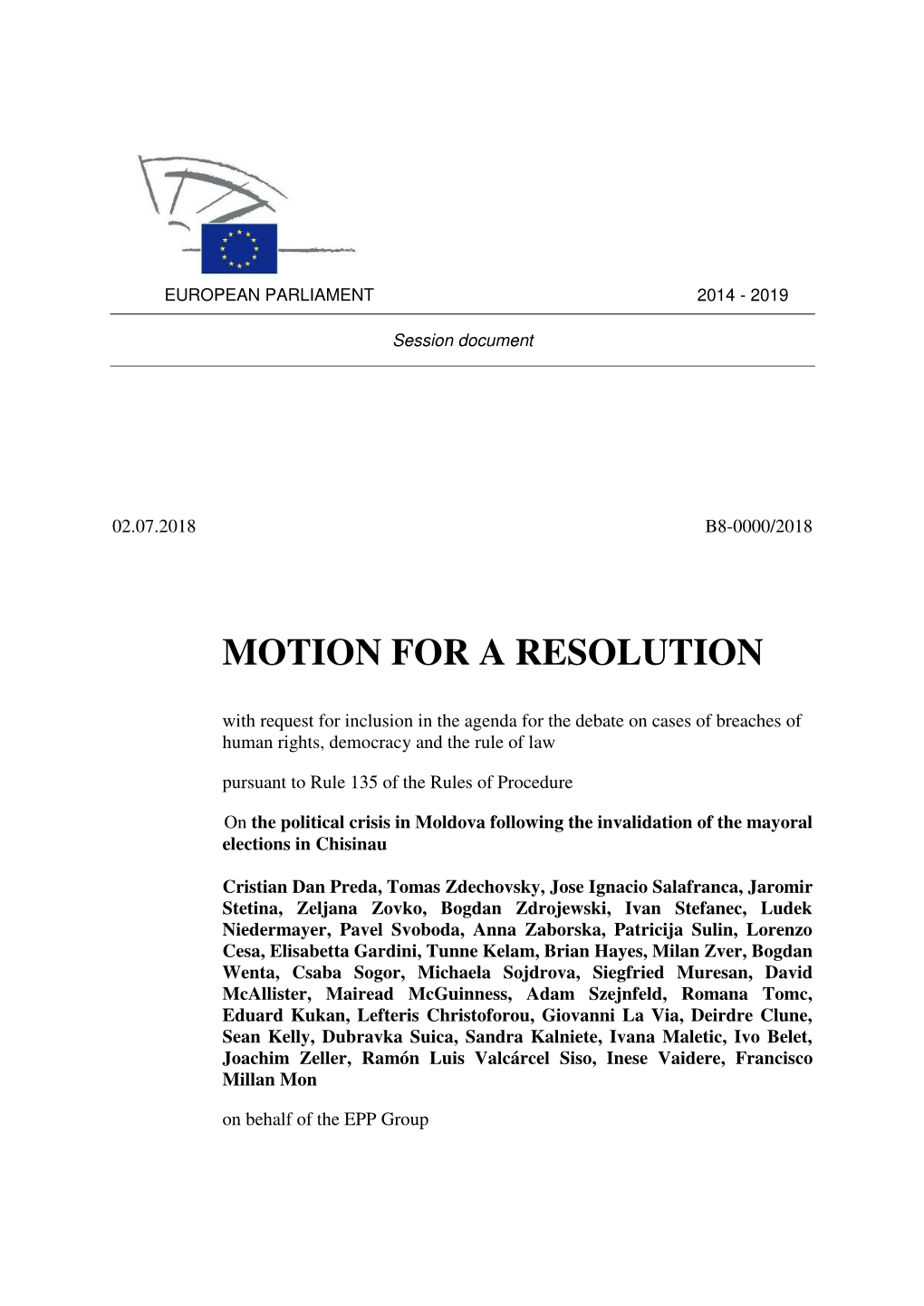 Motion for a Resolution