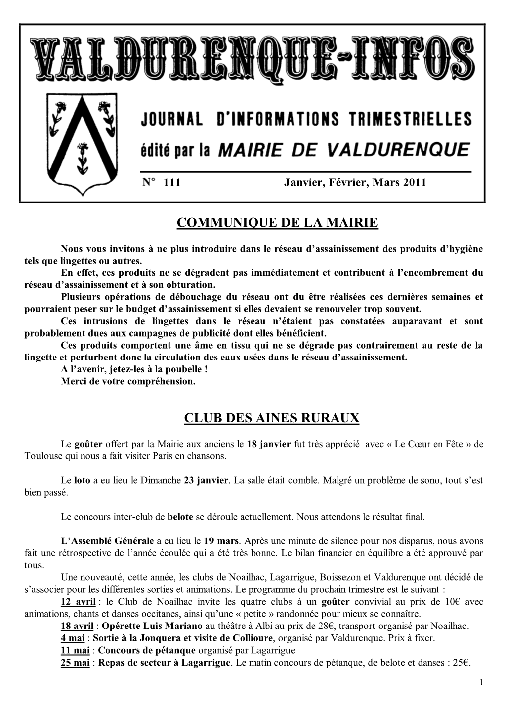 Communique De La Mairie Club Des