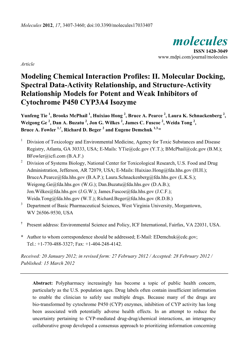 II. Molecular Docking, Spectral Data-Activity Relationship