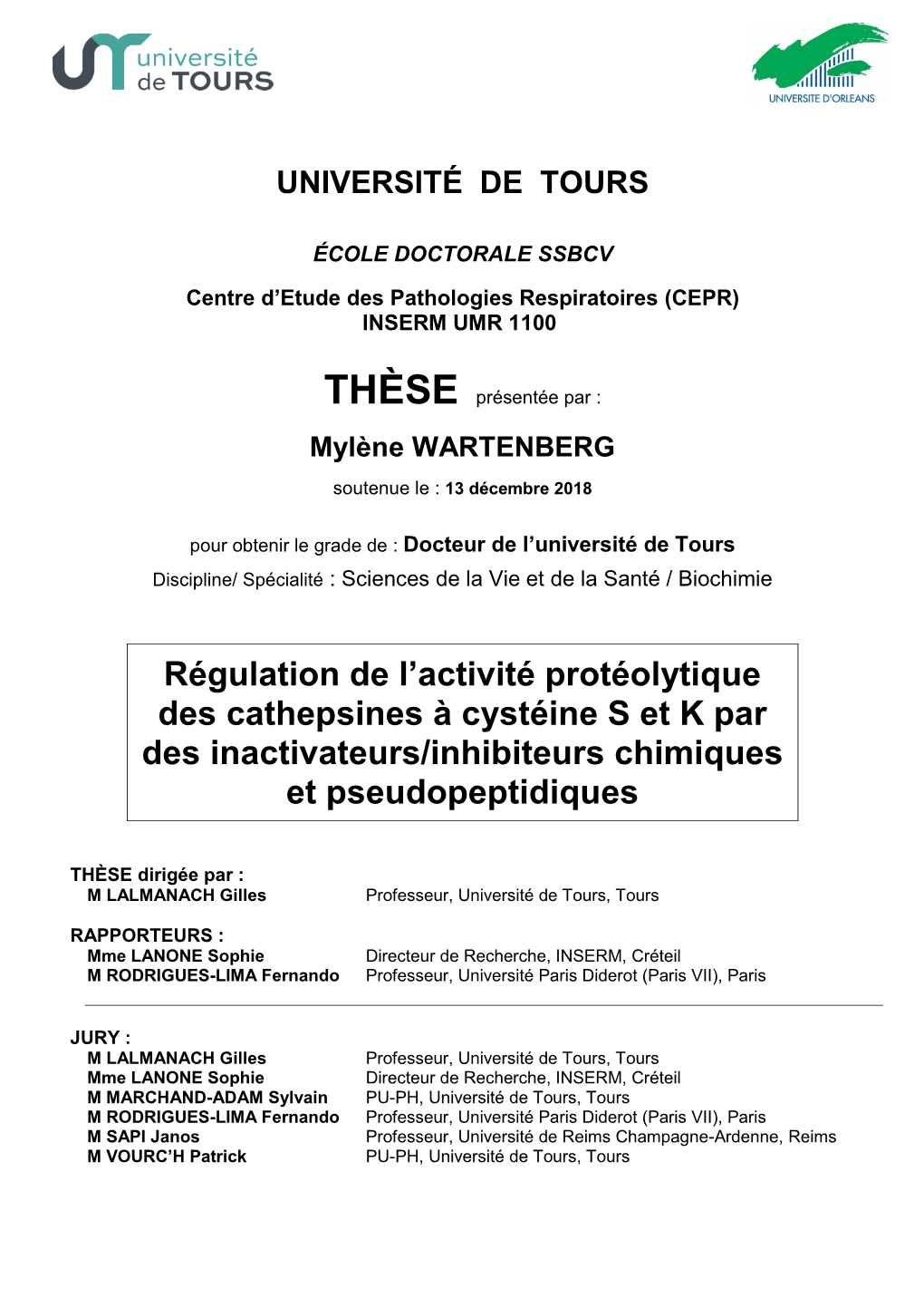 Régulation De L'activité Protéolytique Des Cathepsines À Cystéine S Et K