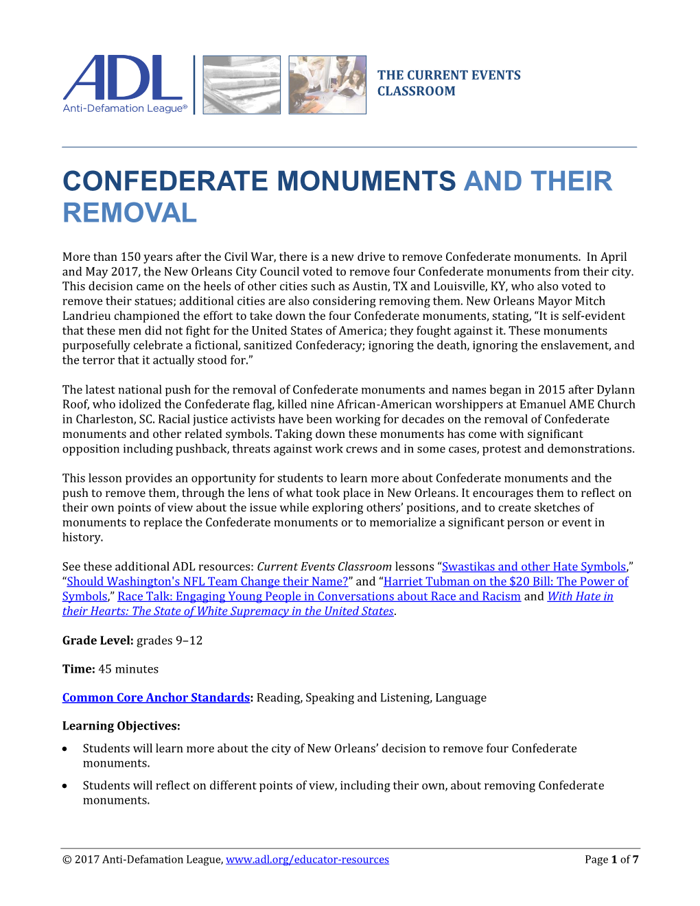 Confederate Monuments and Their Removal