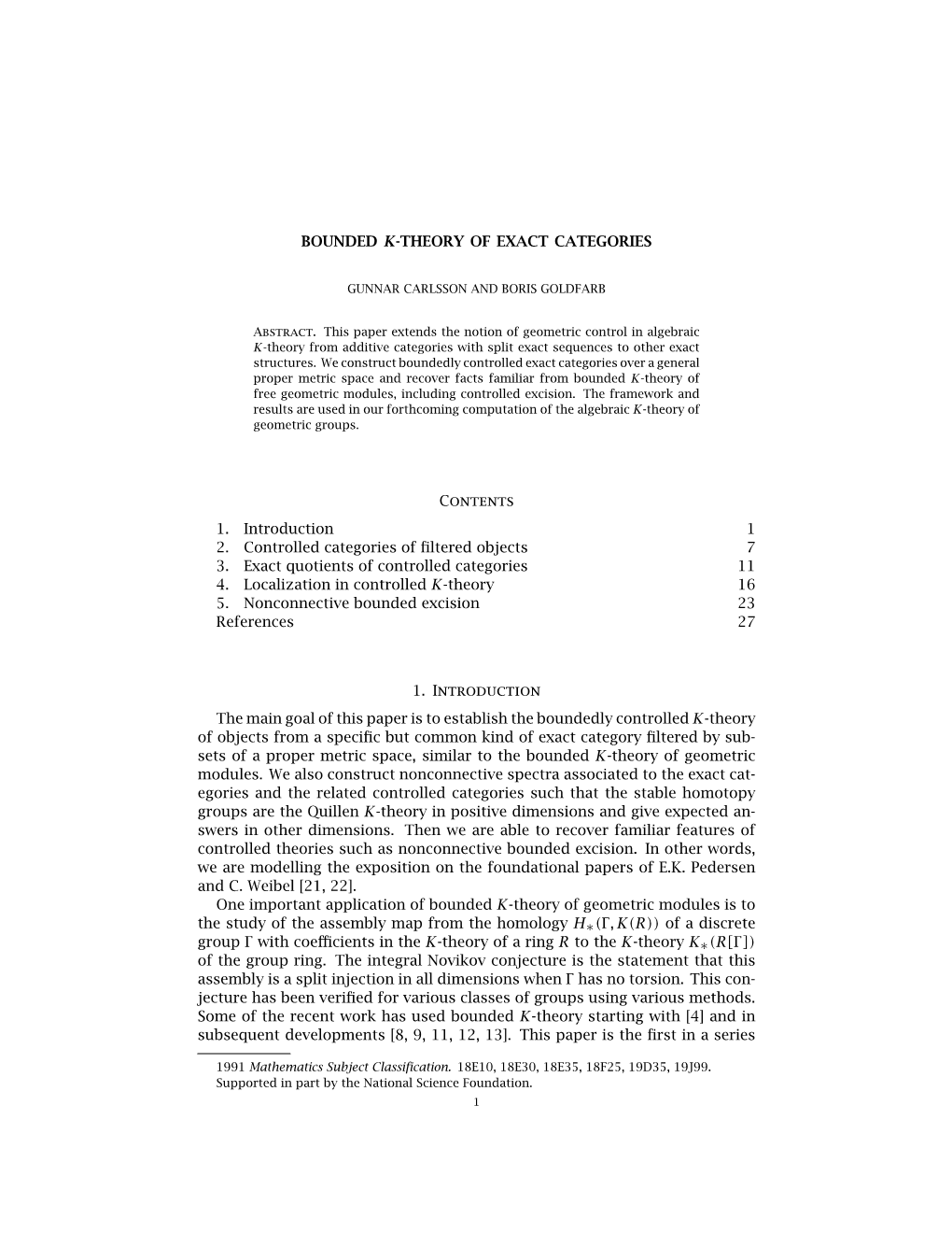 Bounded K-Theory of Exact Categories