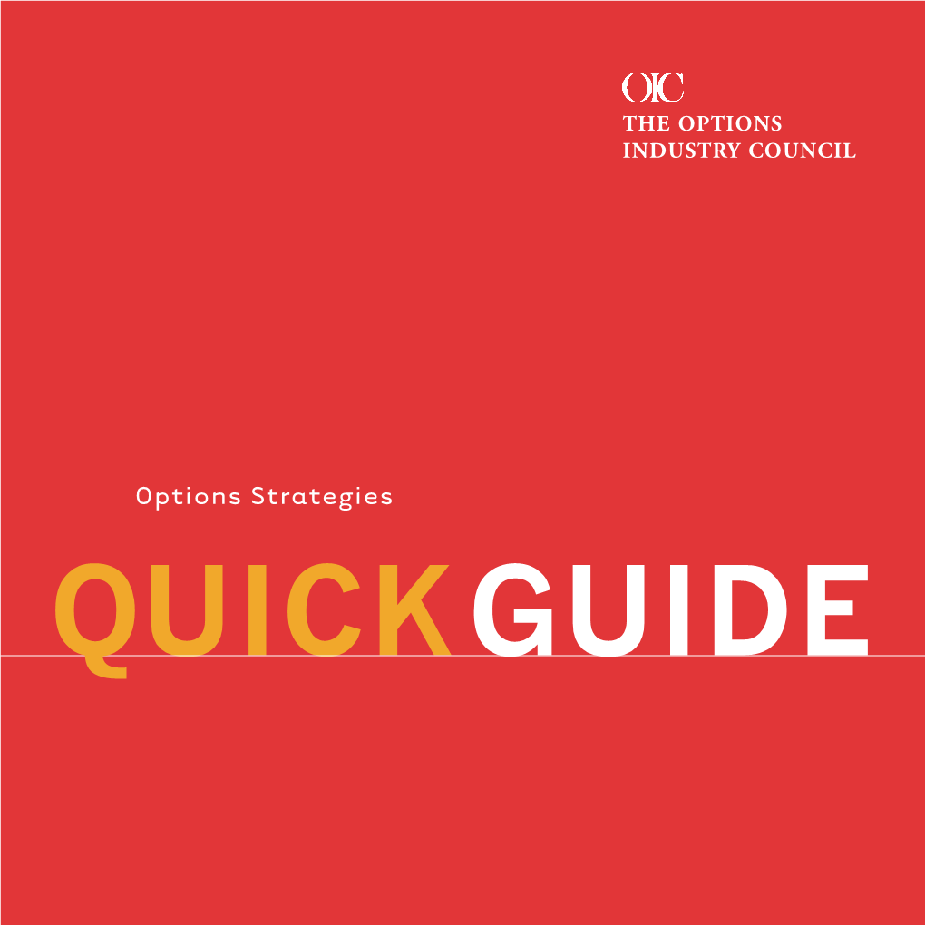 Options Strategies Quick Guide