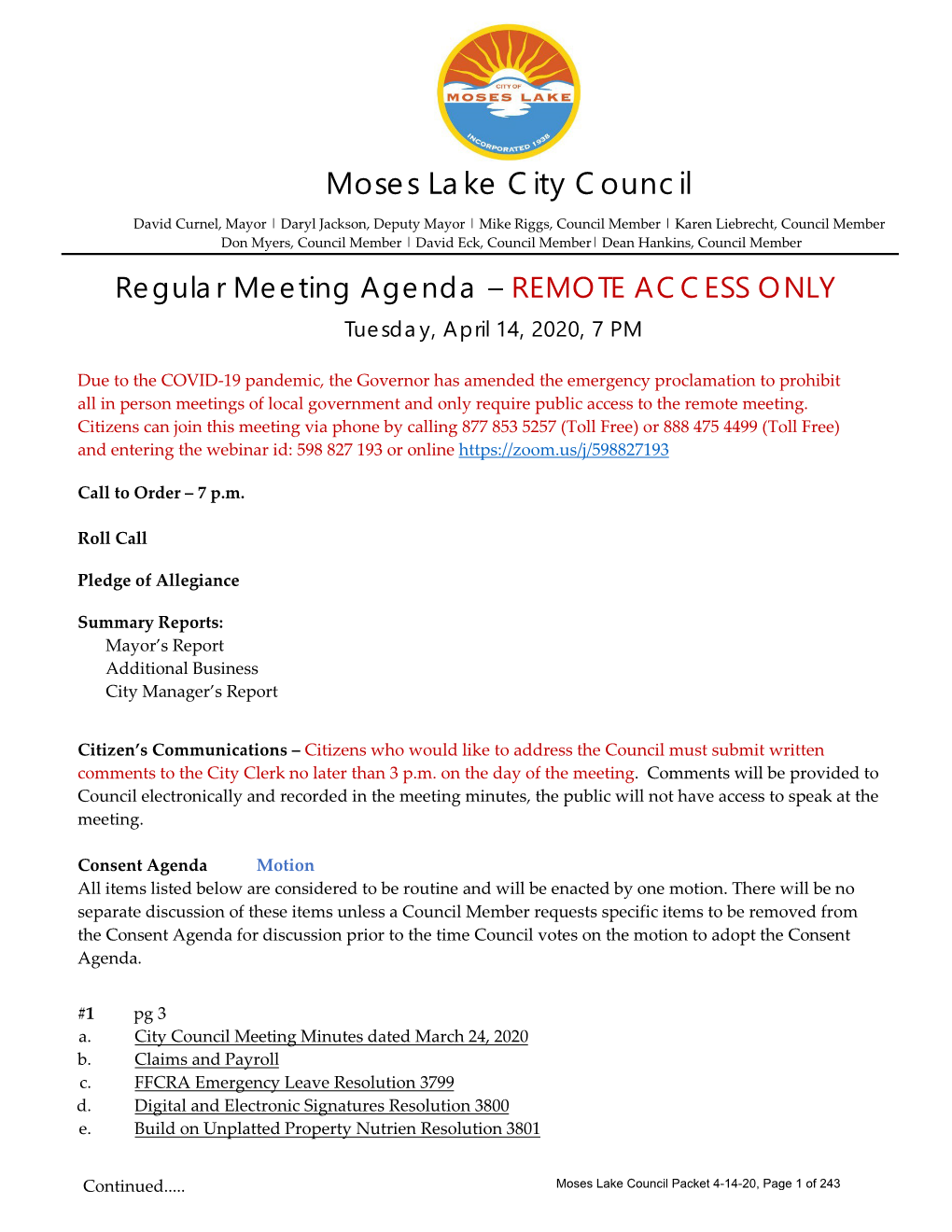 Moses Lake City Council