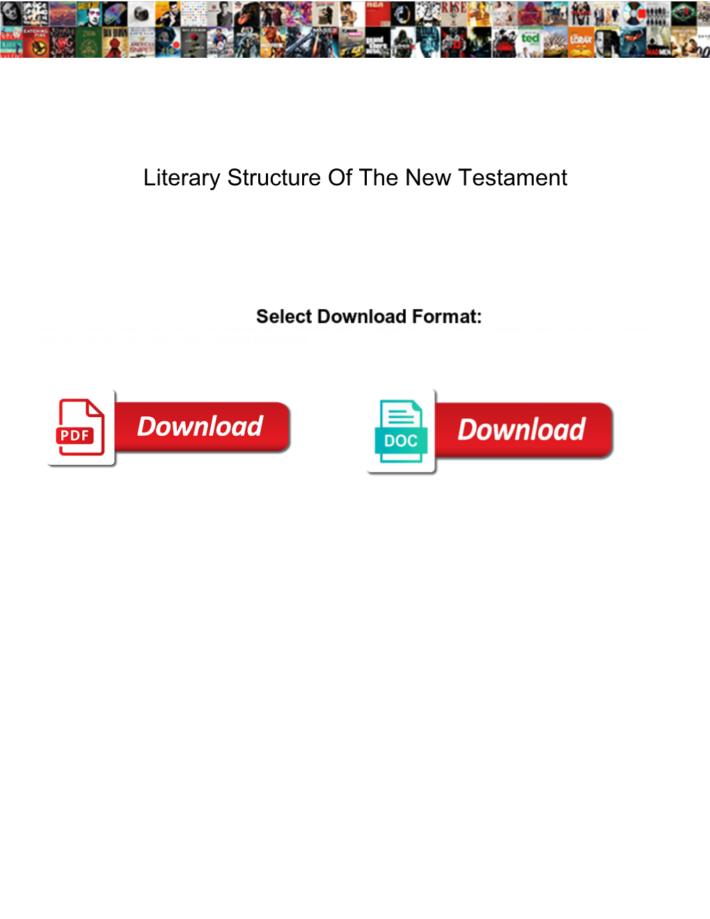 Literary Structure of the New Testament