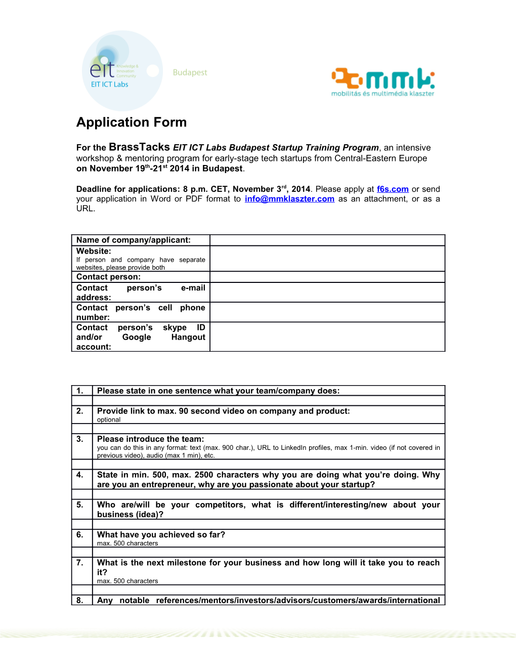 Application Form s15