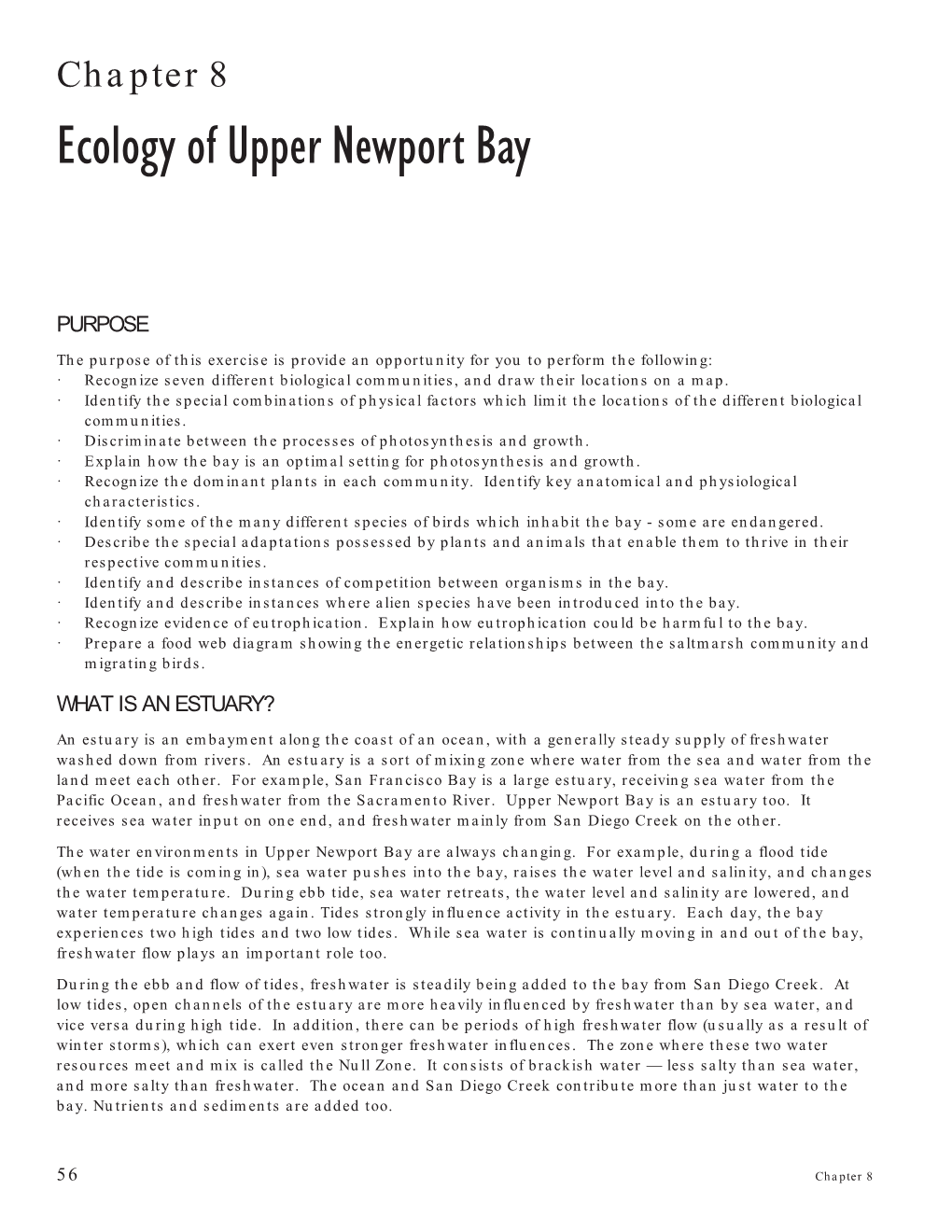 Ecology of Upper Newport Bay