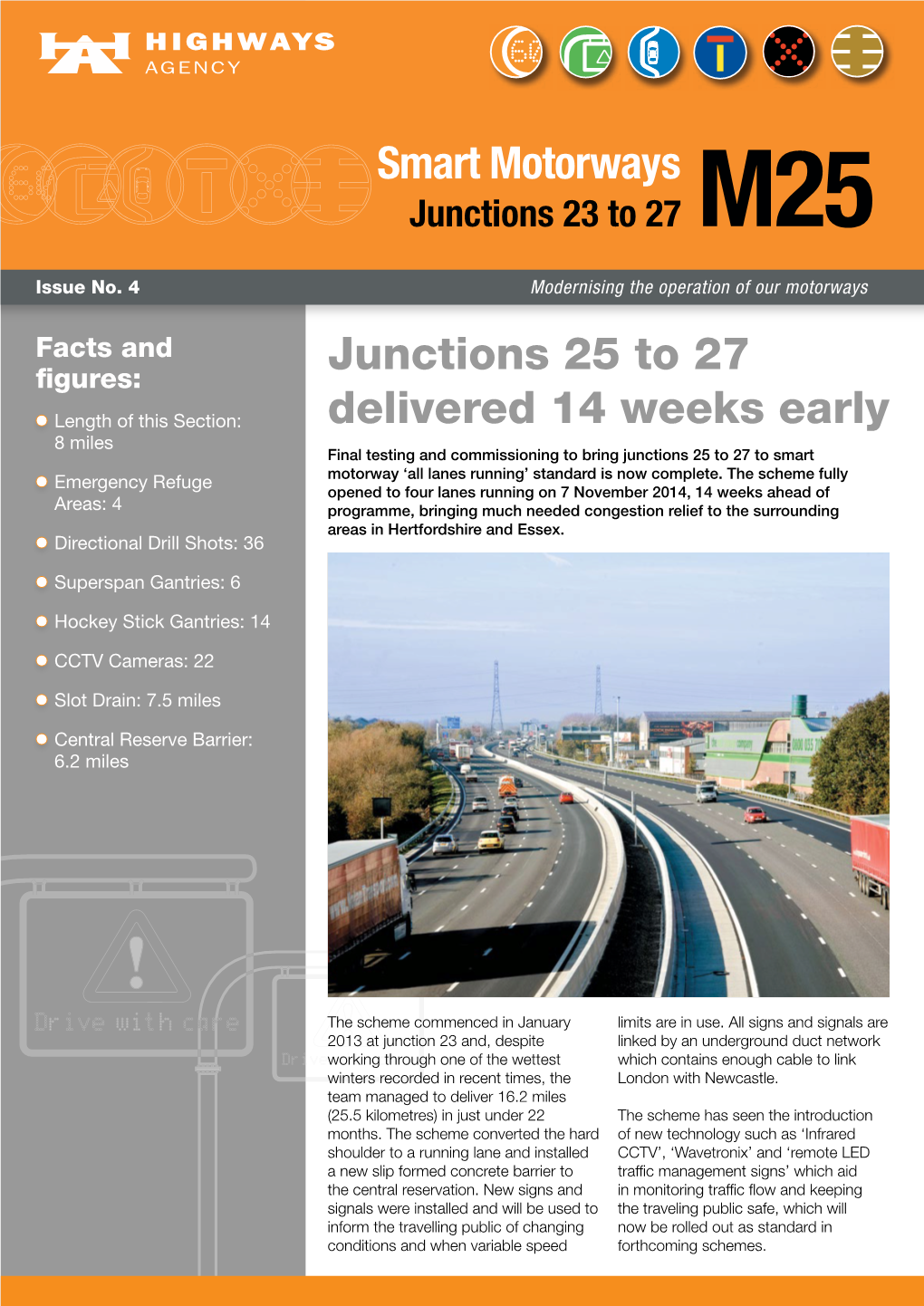 Smart Motorways M25 Junctions 25 to 27 Delivered 14 Weeks Early