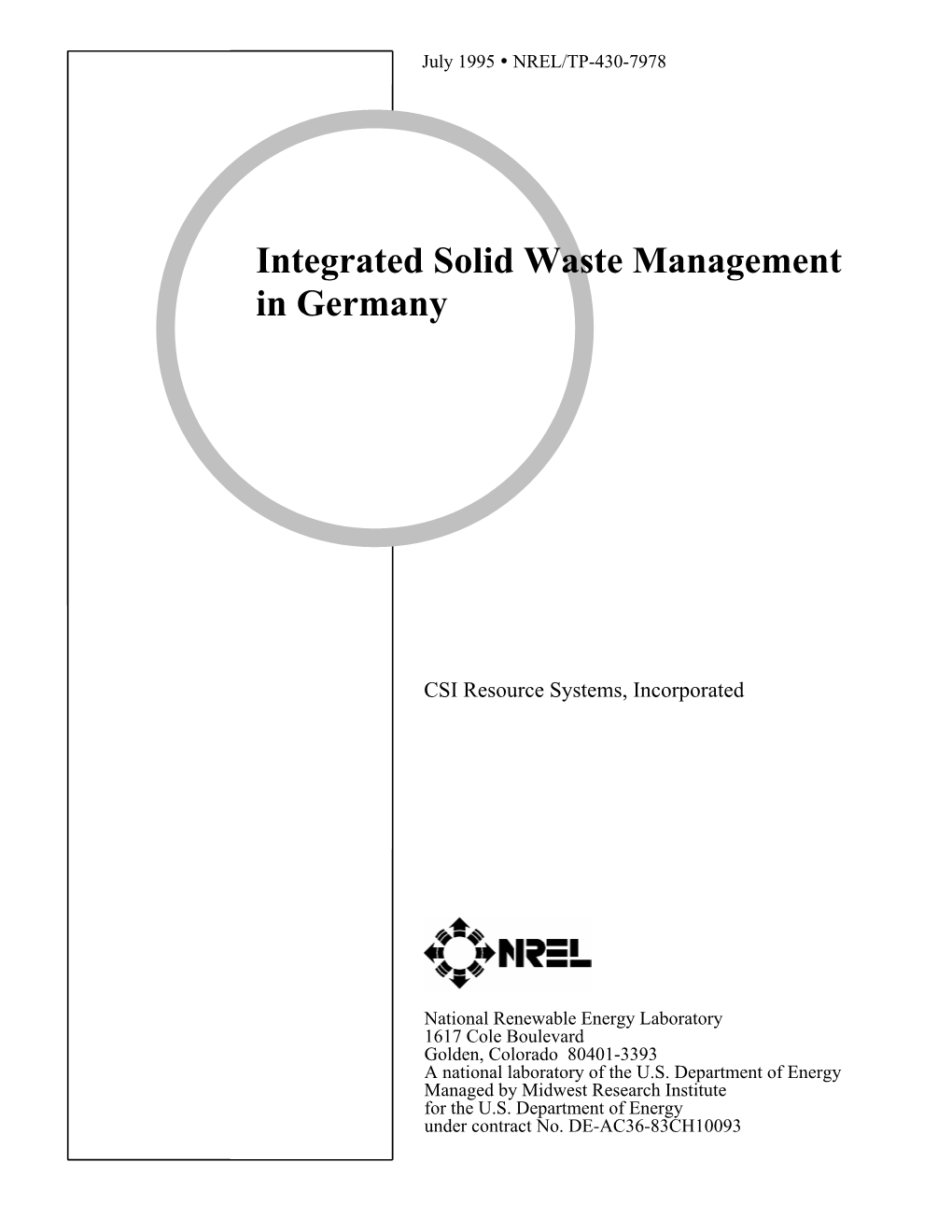 Integrated Solid Waste Management in Germany