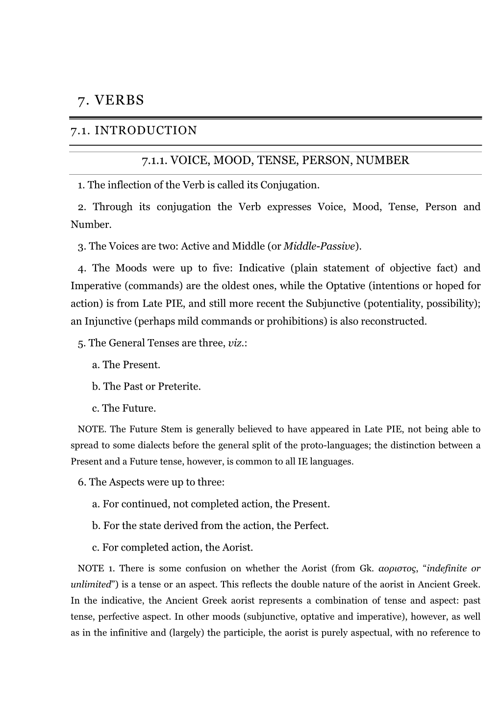 A GRAMMAR of MODERN INDO-EUROPEAN Any Particular Tense