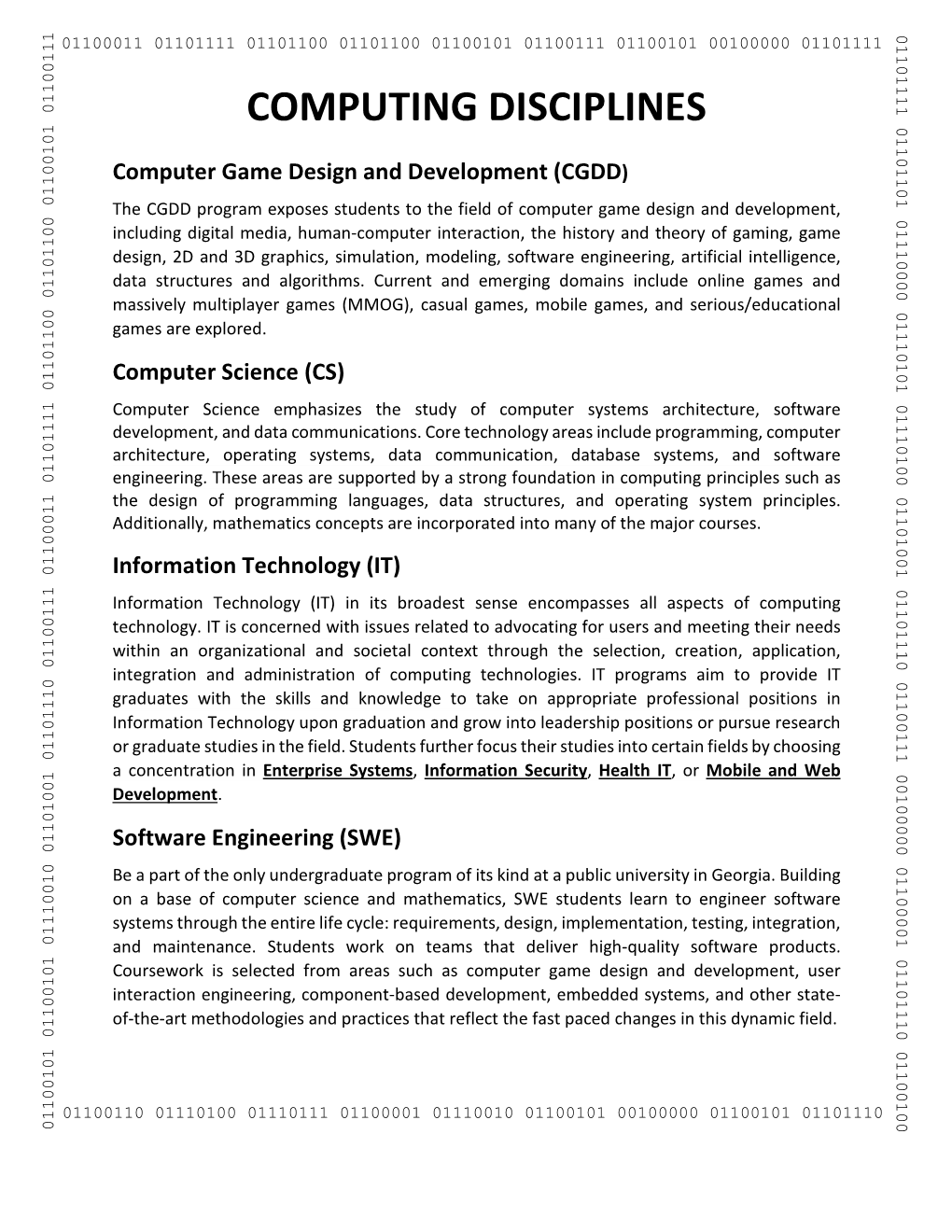 Computing Disciplines