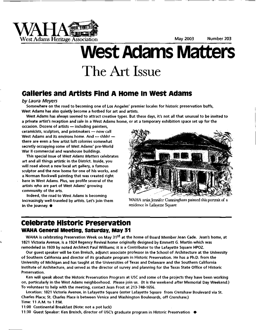 West Adams Matters the Art Issue