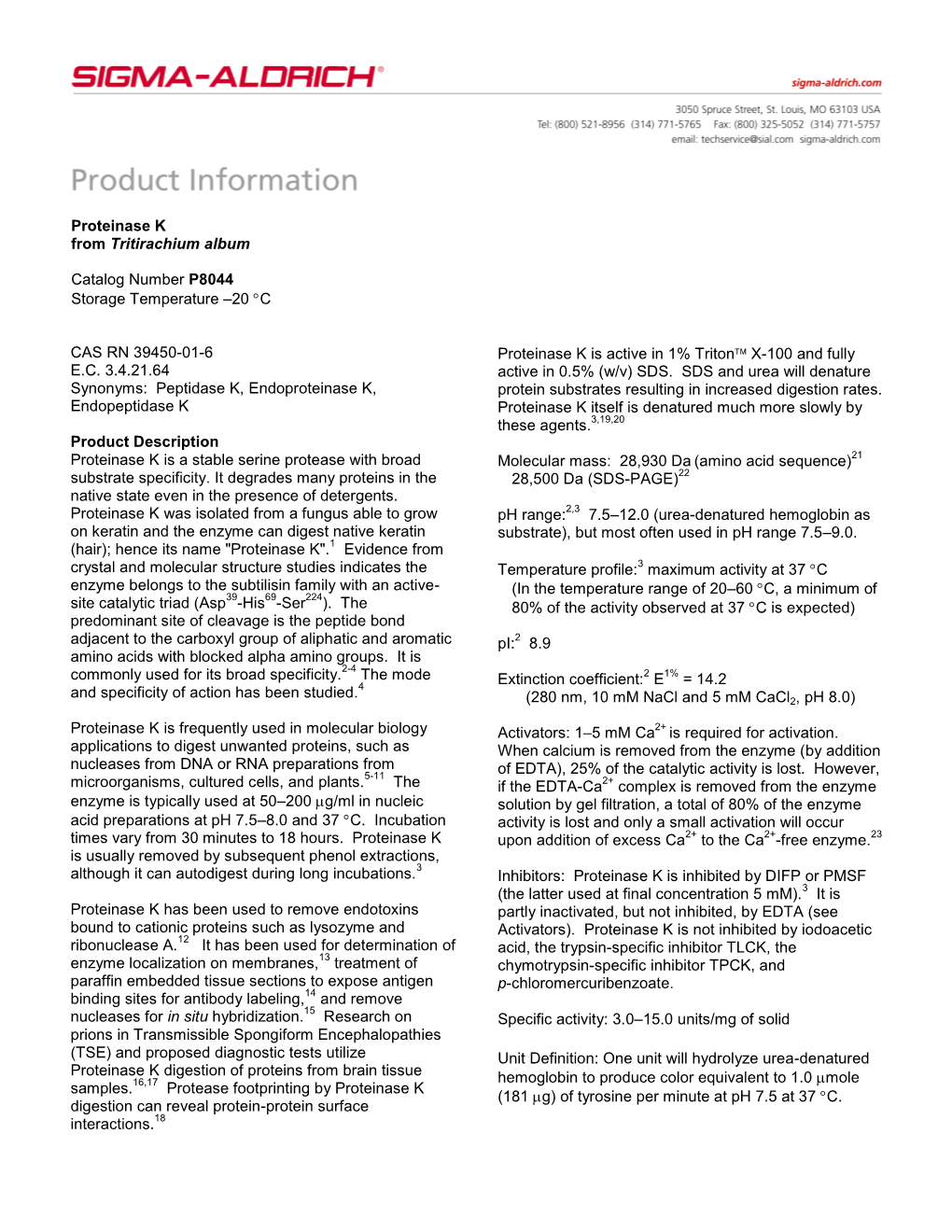 Proteinase K (P8044)