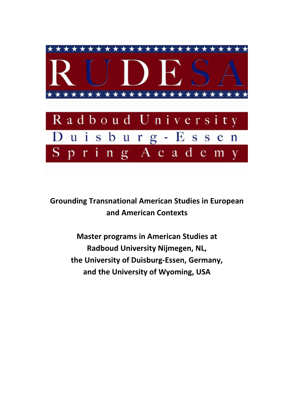 Grounding Transnational American Studies in European and American Contexts
