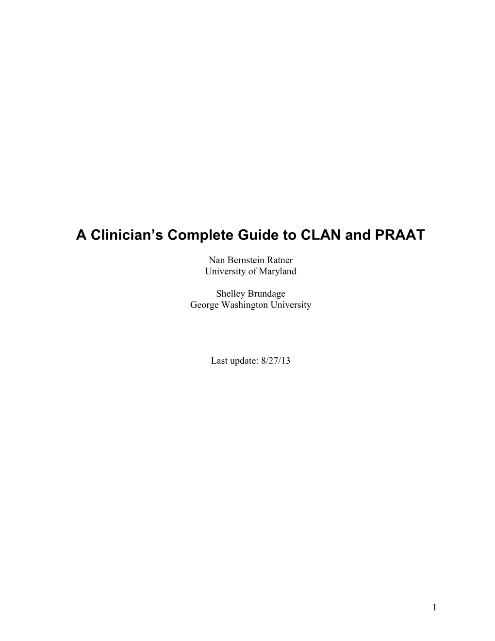 A Clinician S Complete Guide to CLAN and PRAAT