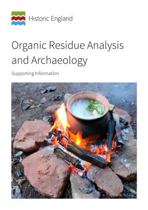 Organic Residue Analysis and Archaeology Supporting Information Summary