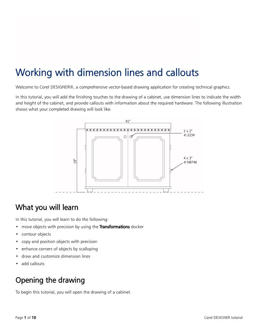 Working with Dimension Lines and Callouts