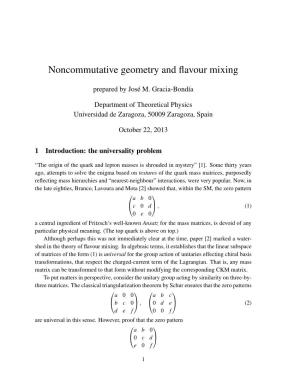 Noncommutative Geometry and Flavour Mixing